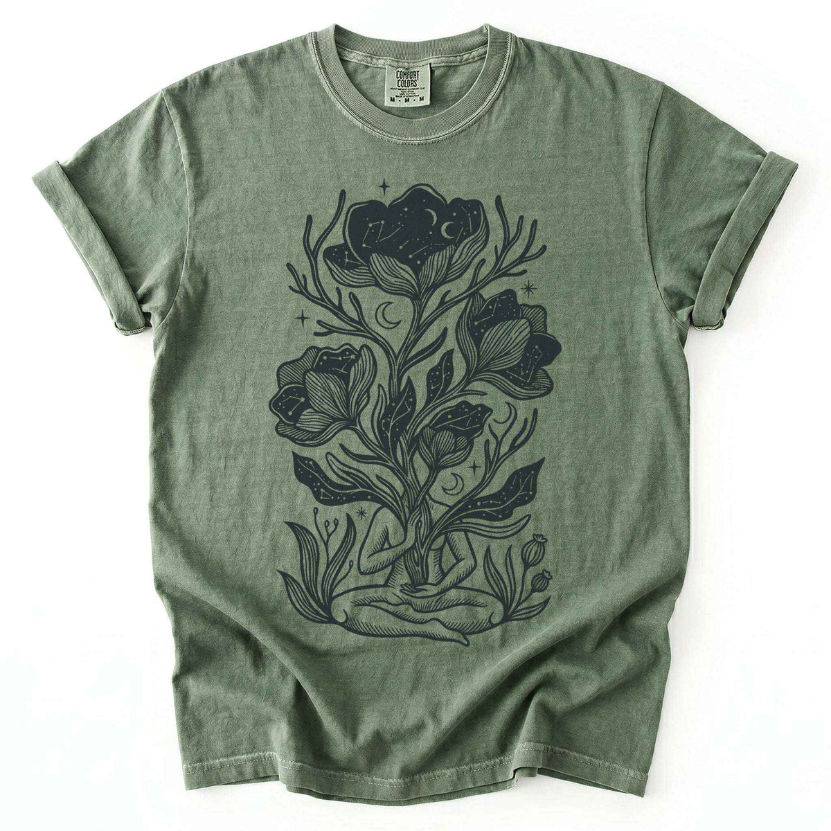 Celestial Bloom Meditation Vintage Washed T-Shirt