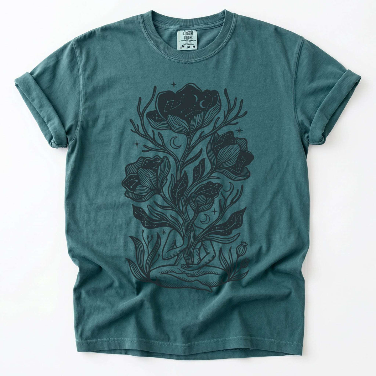 Celestial Bloom Meditation Vintage Washed T-Shirt