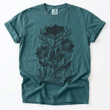 Celestial Bloom Meditation Vintage Washed T-Shirt