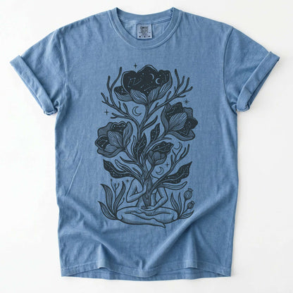 Celestial Bloom Meditation Vintage Washed T-Shirt
