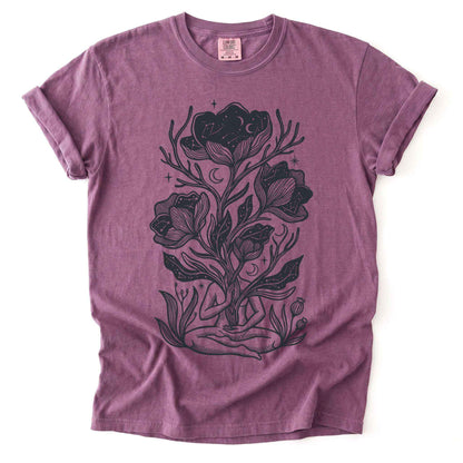 Celestial Bloom Meditation Vintage Washed T-Shirt