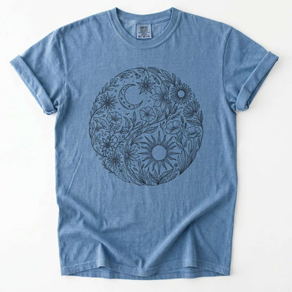 Celestial Botanical Yin Yang Vintage Washed T-Shirt