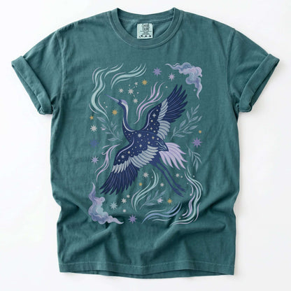 Celestial Crane Vintage Washed T-Shirt