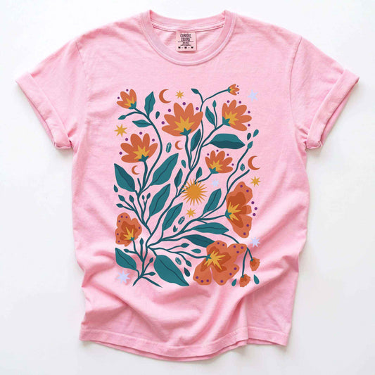 Celestial Floral Canopy Vintage Washed T-Shirt
