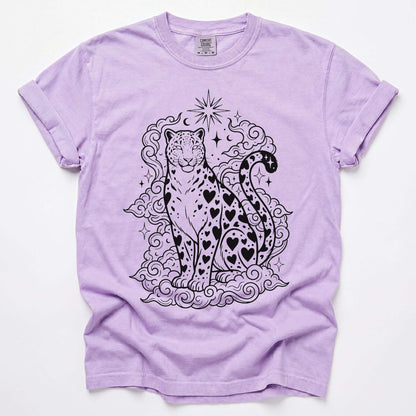 Celestial Heart Leopard Vintage Washed T-Shirt