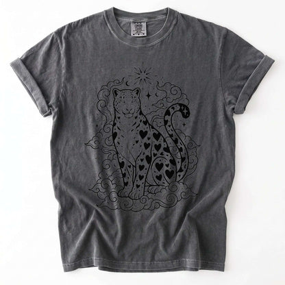 Celestial Heart Leopard Vintage Washed T-Shirt