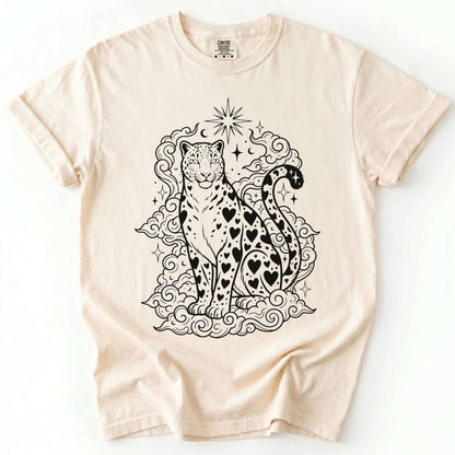 Celestial Heart Leopard Vintage Washed T-Shirt