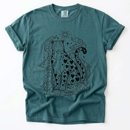 Celestial Heart Leopard Vintage Washed T-Shirt