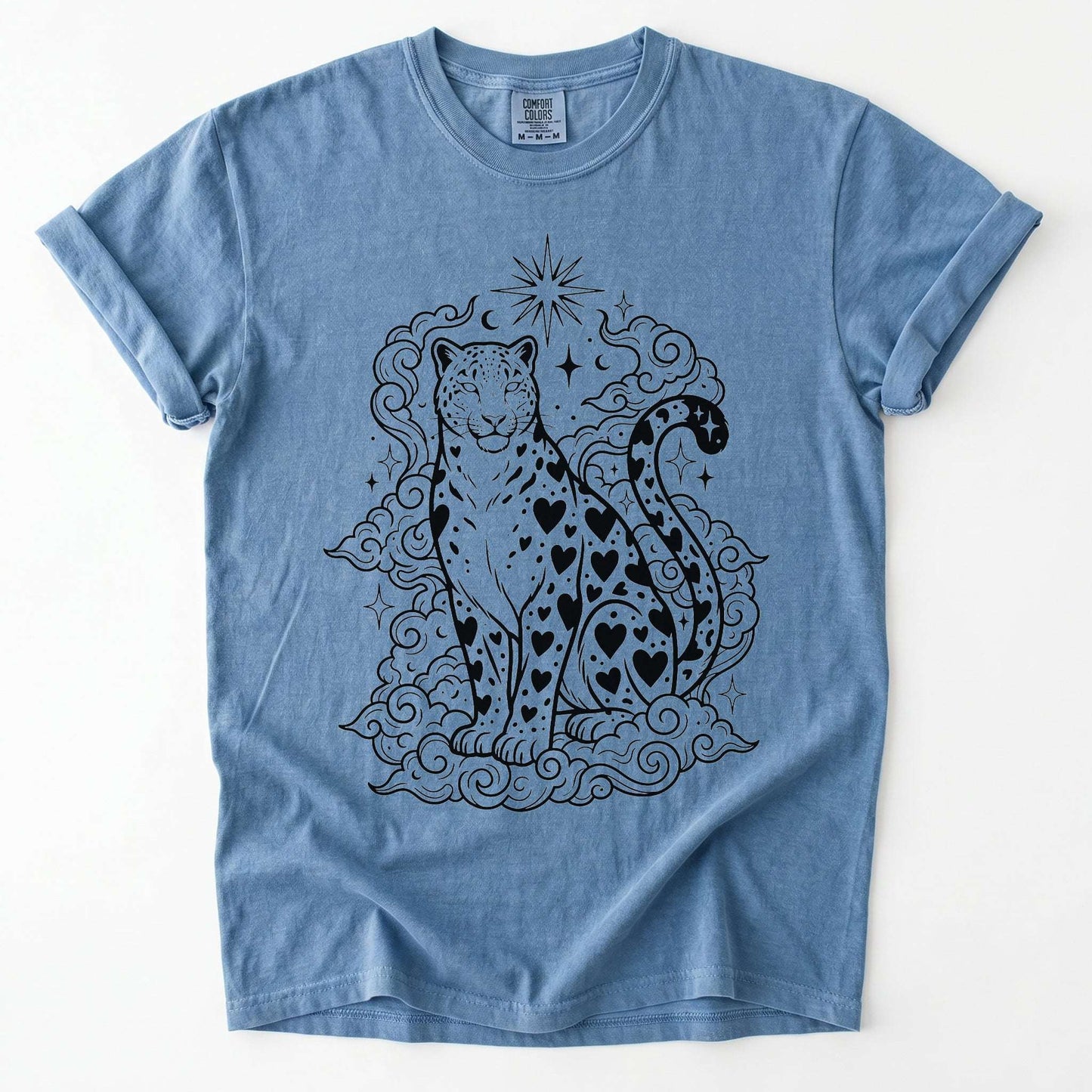 Celestial Heart Leopard Vintage Washed T-Shirt