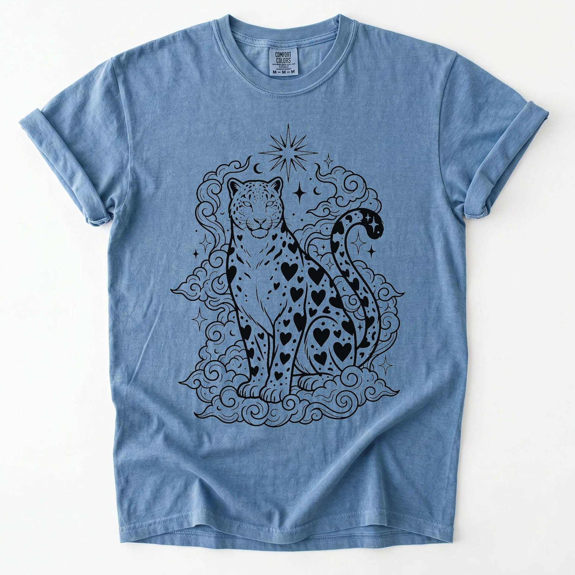 Celestial Heart Leopard Vintage Washed T-Shirt