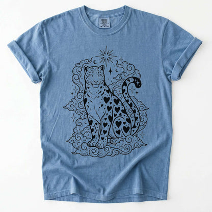 Celestial Heart Leopard Vintage Washed T-Shirt