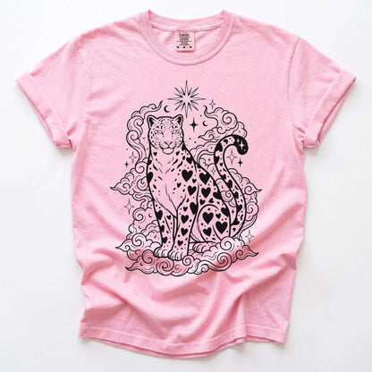 Celestial Heart Leopard Vintage Washed T-Shirt