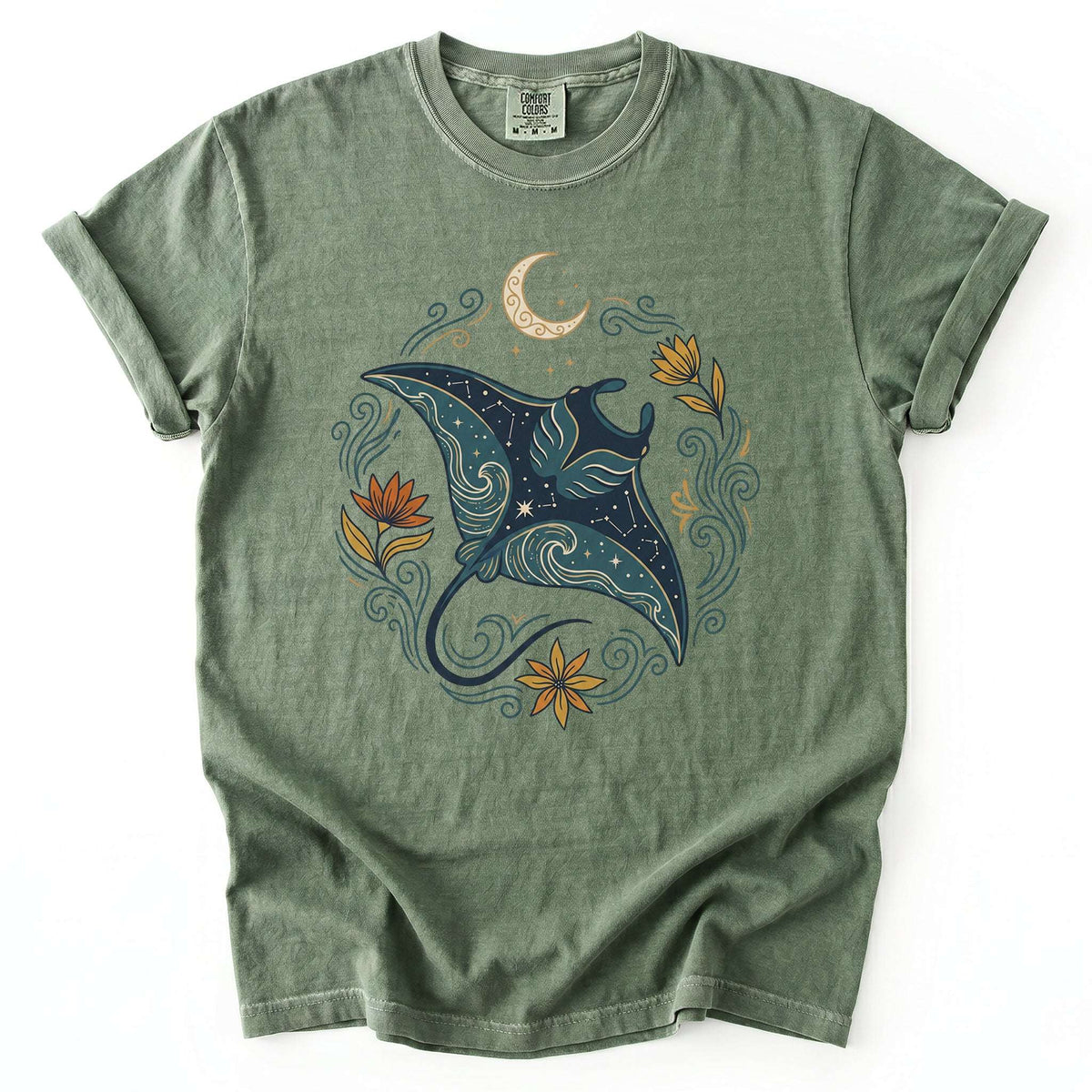 Celestial Manta Ray Vintage Washed T-Shirt