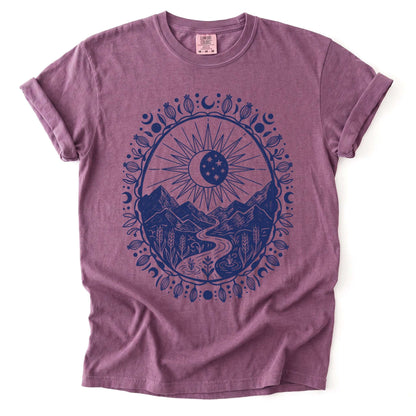 Celestial Mountain Vintage Washed T-Shirt