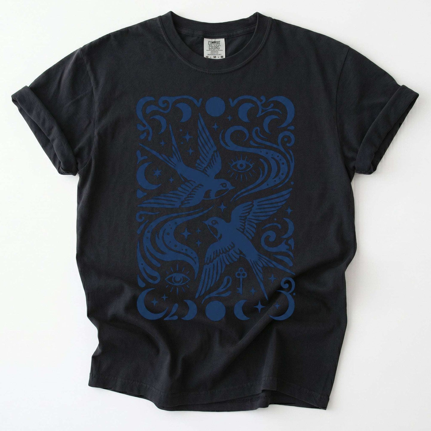 Celestial Swallows Vintage Washed T-Shirt