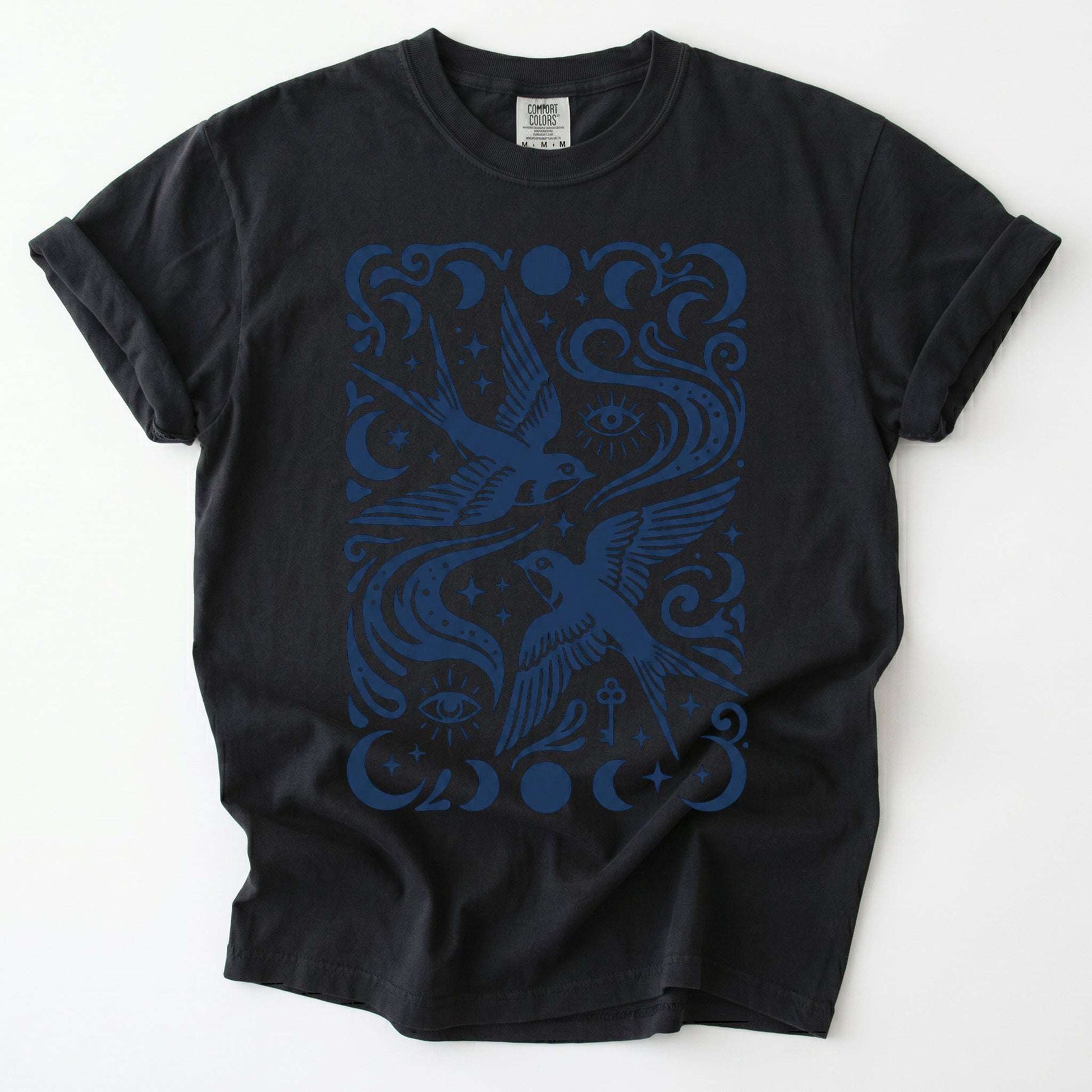 Celestial Swallows Vintage Washed T-Shirt