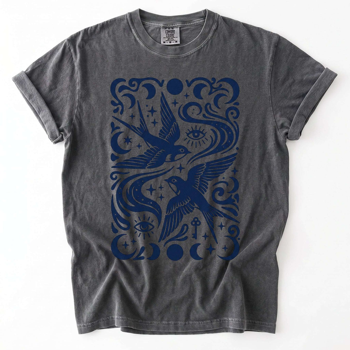 Celestial Swallows Vintage Washed T-Shirt