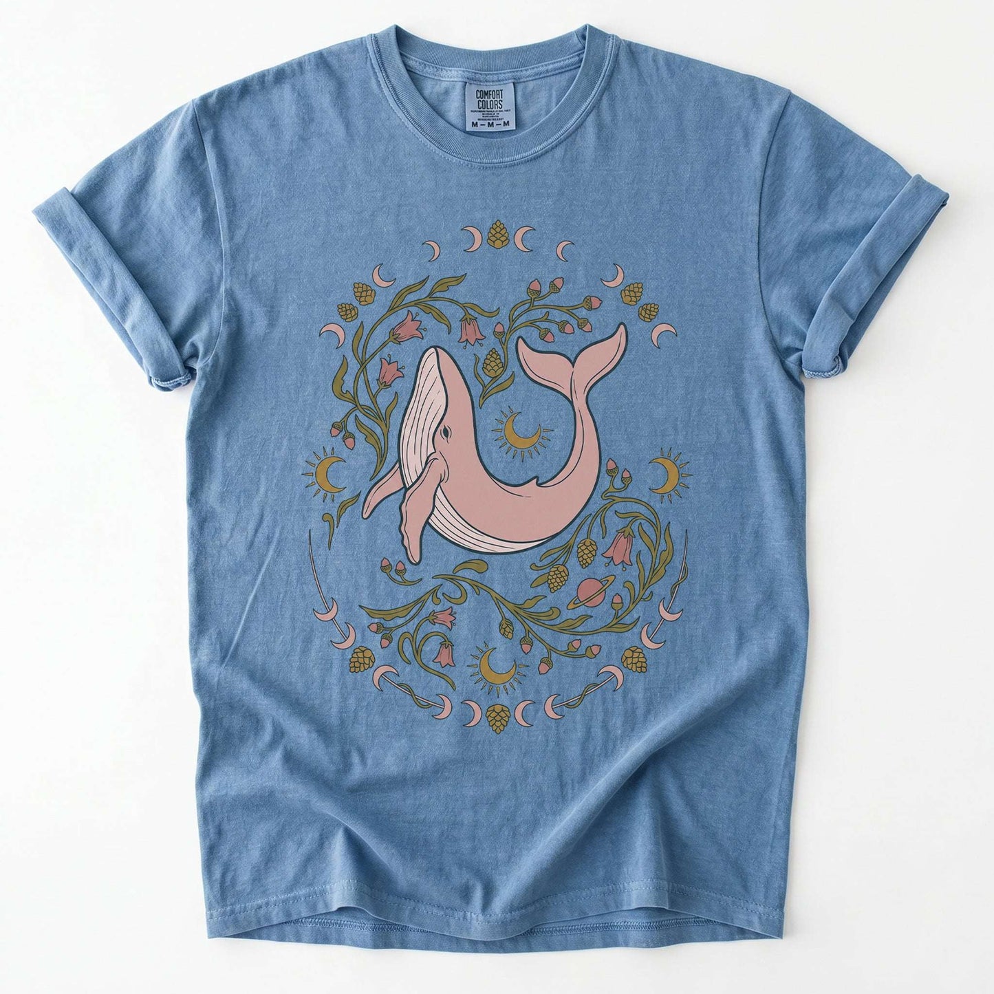 Whimsical Whale Vintage Washed T-Shirt