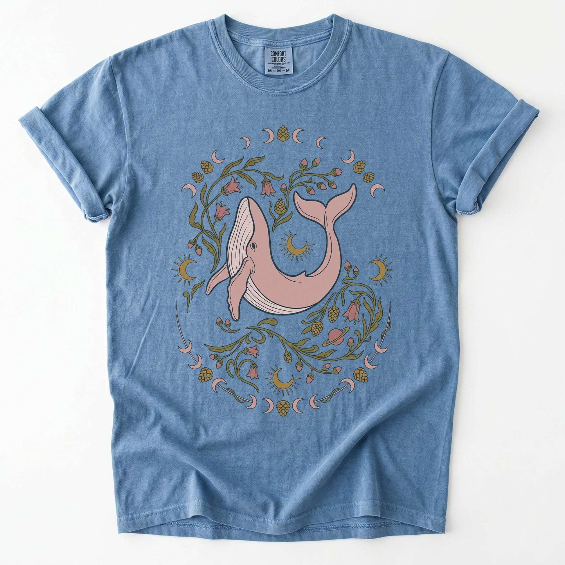 Whimsical Whale Vintage Washed T-Shirt