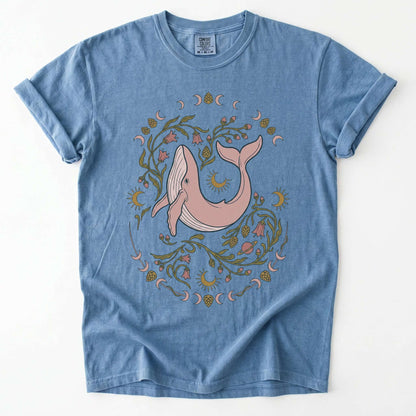 Whimsical Whale Vintage Washed T-Shirt