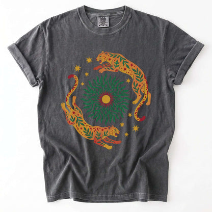 Circling Leopards Vintage Washed T-Shirt