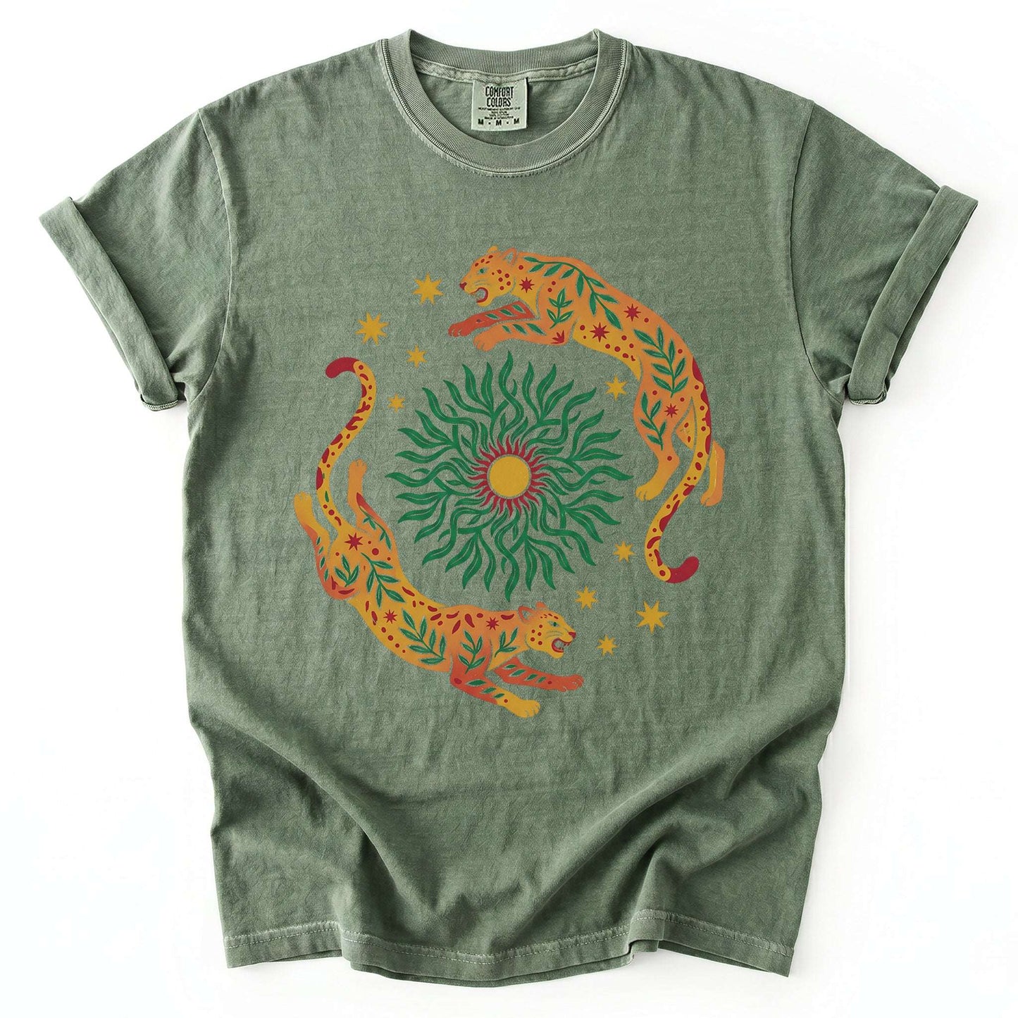 Circling Leopards Vintage Washed T-Shirt