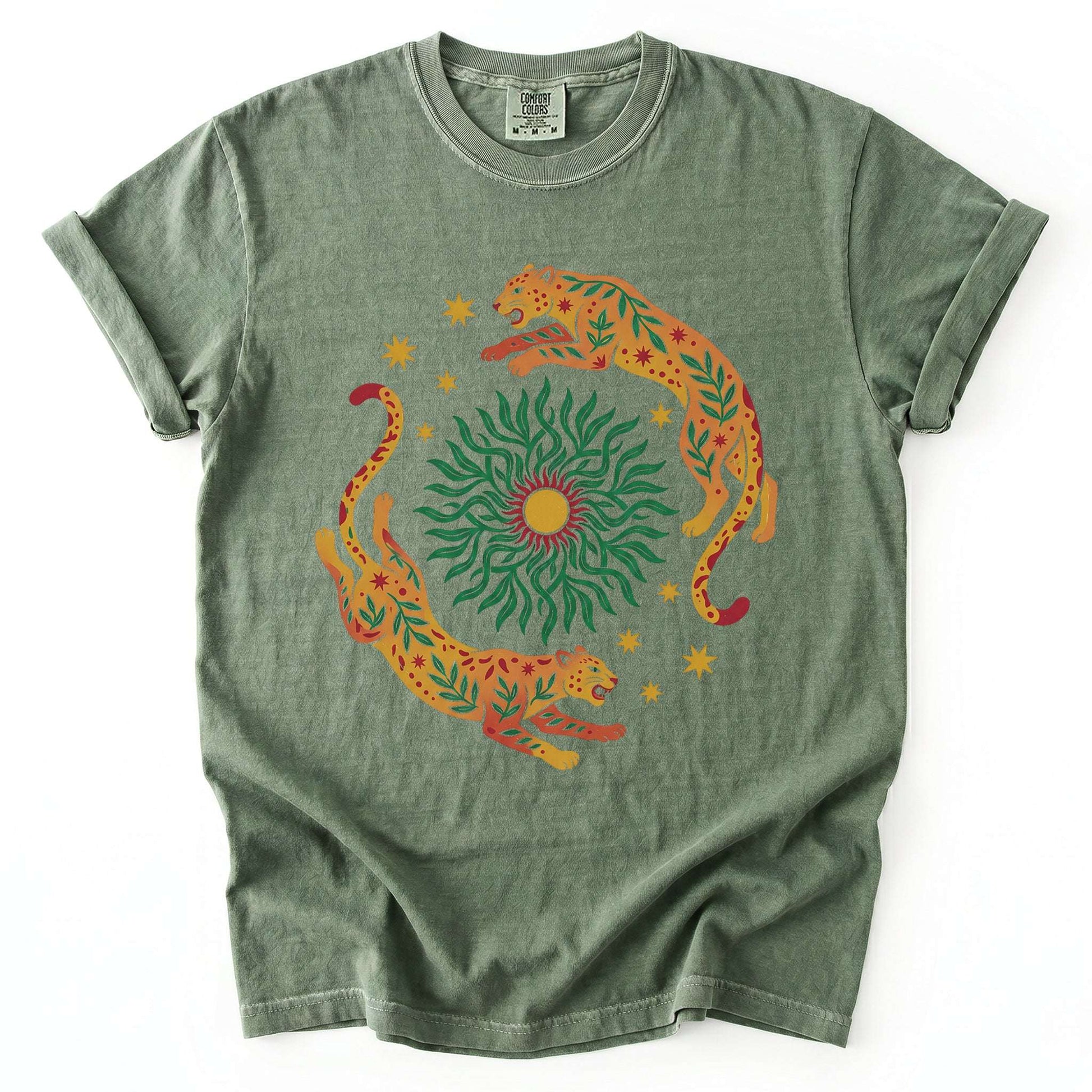Circling Leopards Vintage Washed T-Shirt