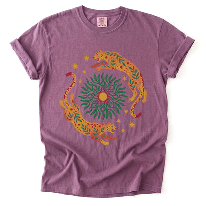 Circling Leopards Vintage Washed T-Shirt