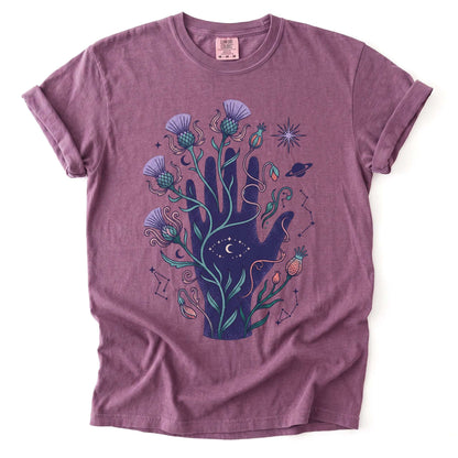 Cosmic Hand & Thistle Vintage Washed T-Shirt