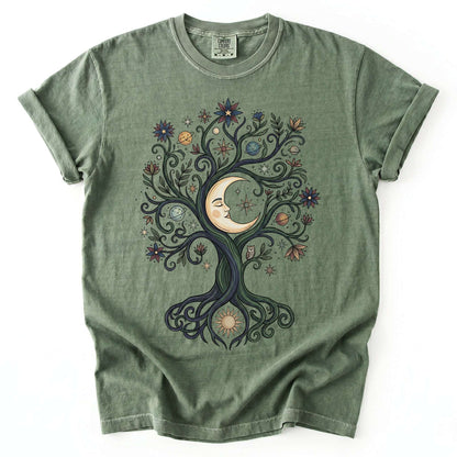 Mystical Cosmic Tree Vintage Washed T-Shirt