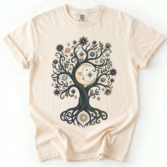 Mystical Cosmic Tree Vintage Washed T-Shirt