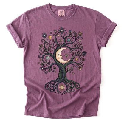 Mystical Cosmic Tree Vintage Washed T-Shirt