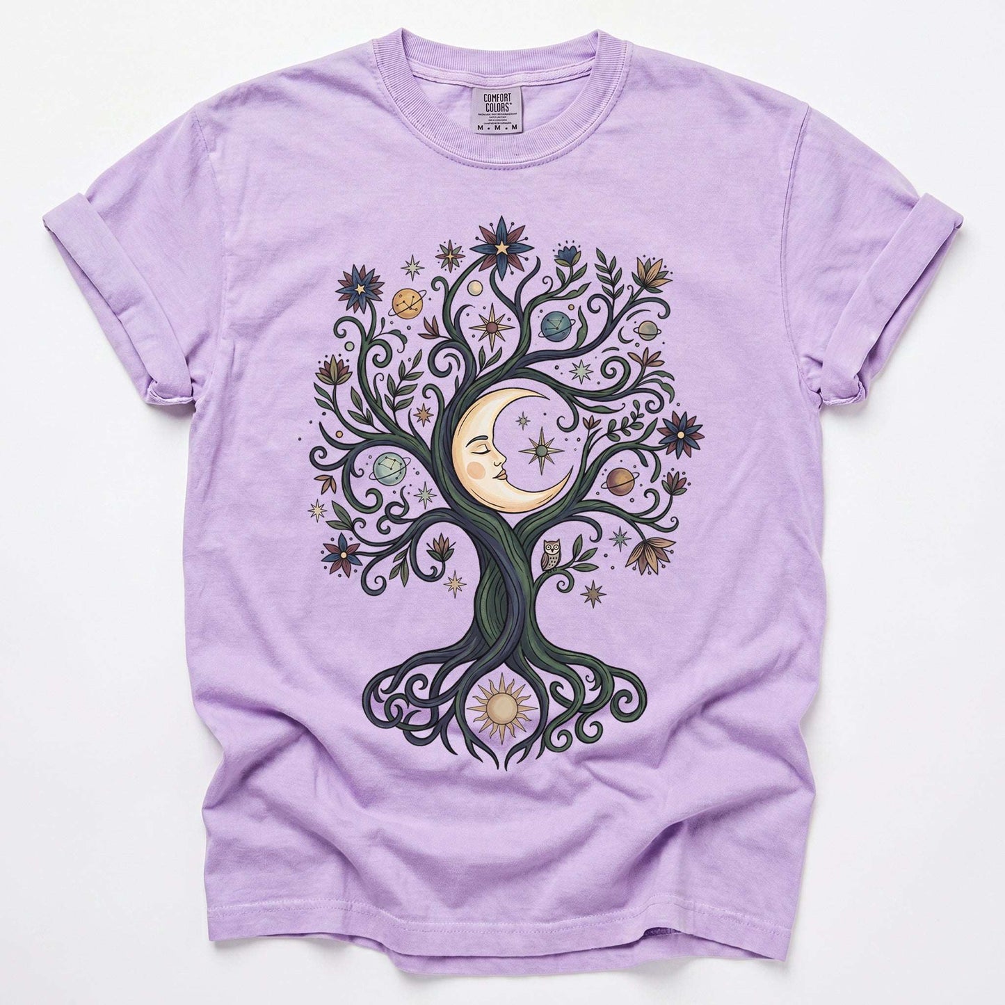 Mystical Cosmic Tree Vintage Washed T-Shirt