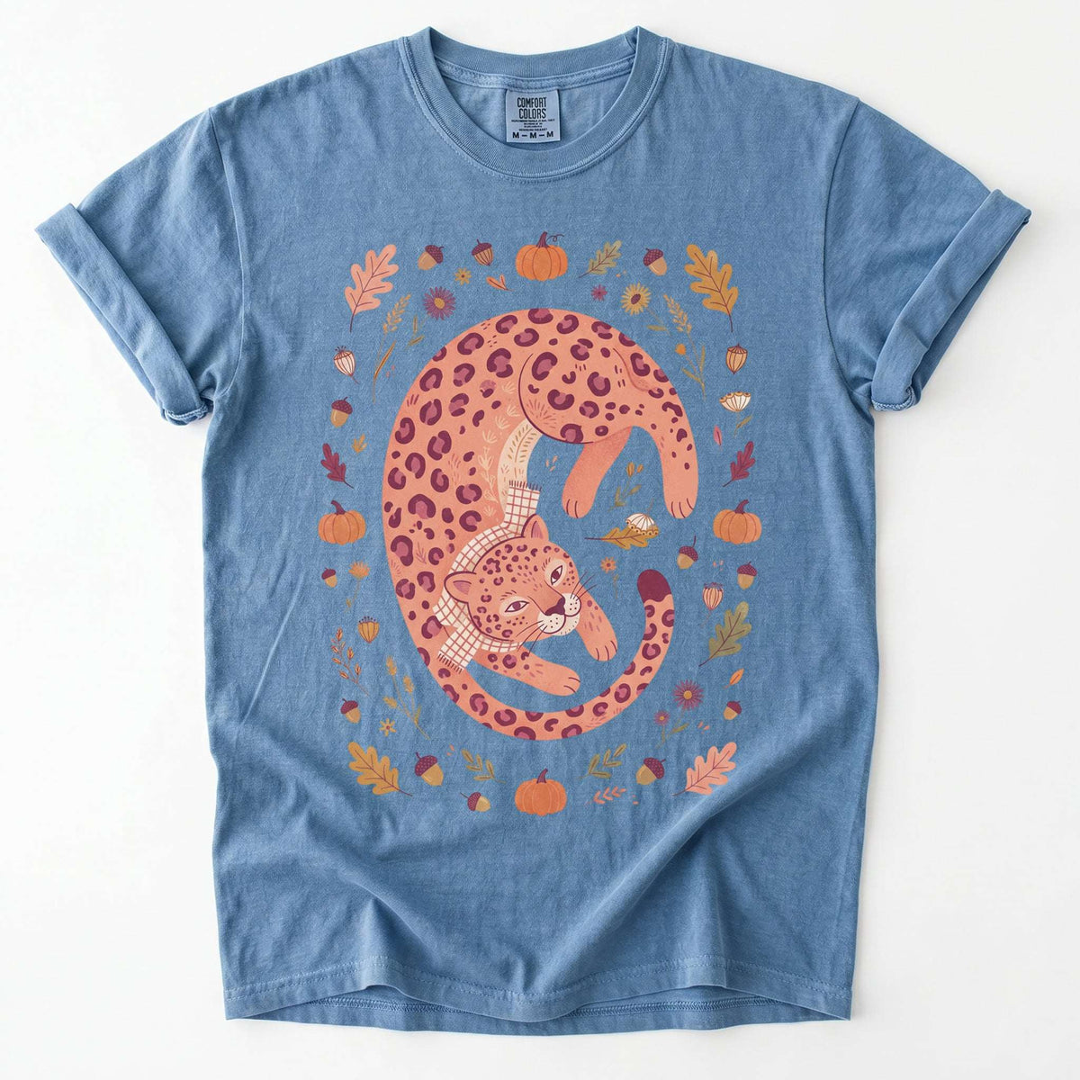 Cozy Autumn Leopard Vintage Washed T-Shirt