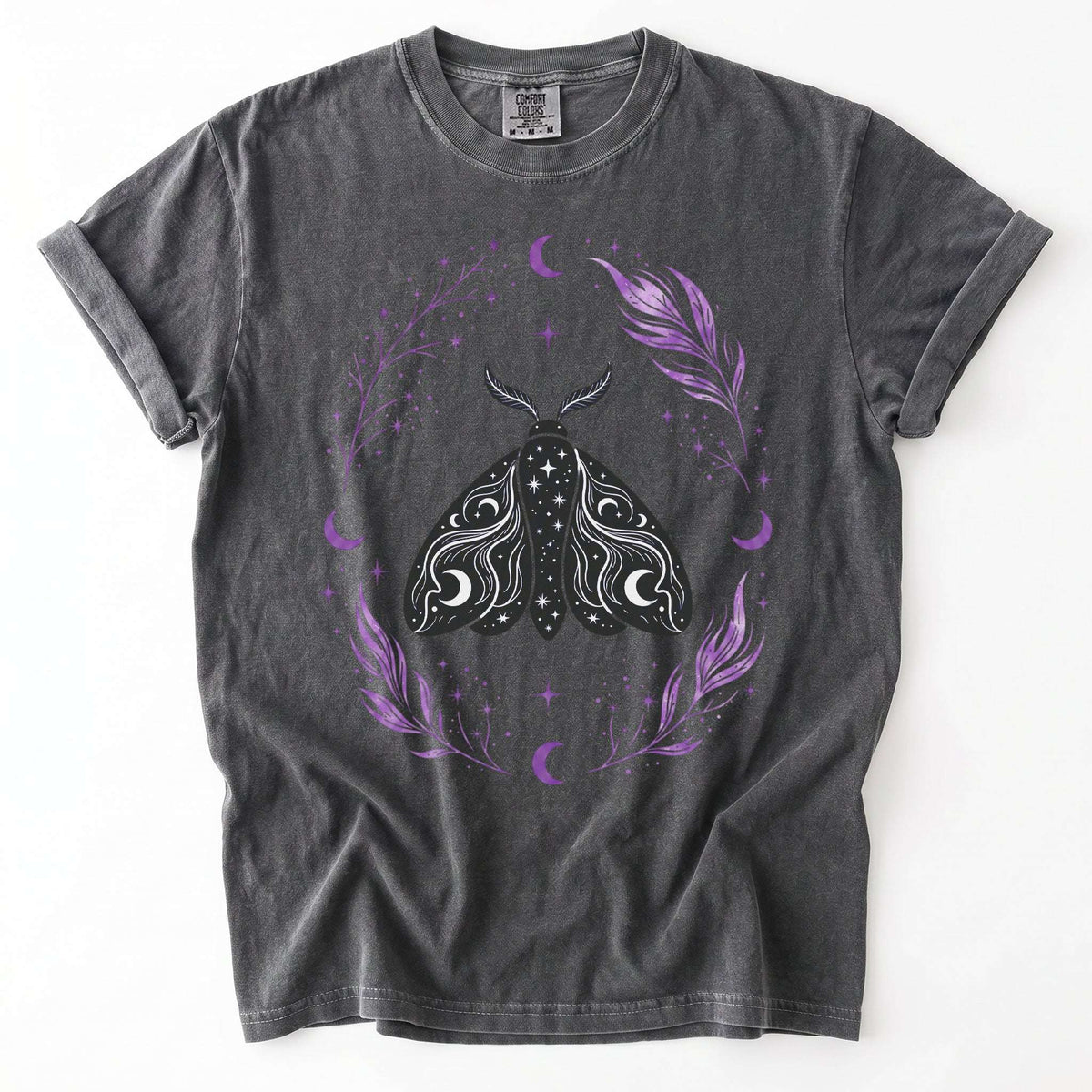 Dark Nocturnal Moth Vintage Washed T-Shirt