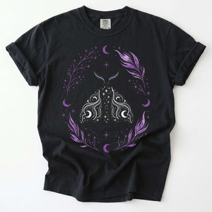 Dark Nocturnal Moth Vintage Washed T-Shirt