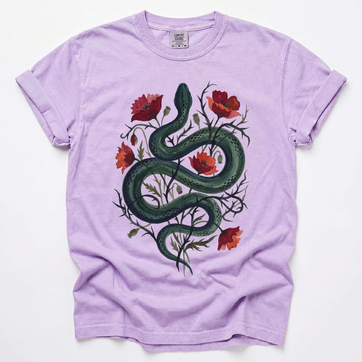 Dark Snake & Poppy Vintage Washed T-Shirt