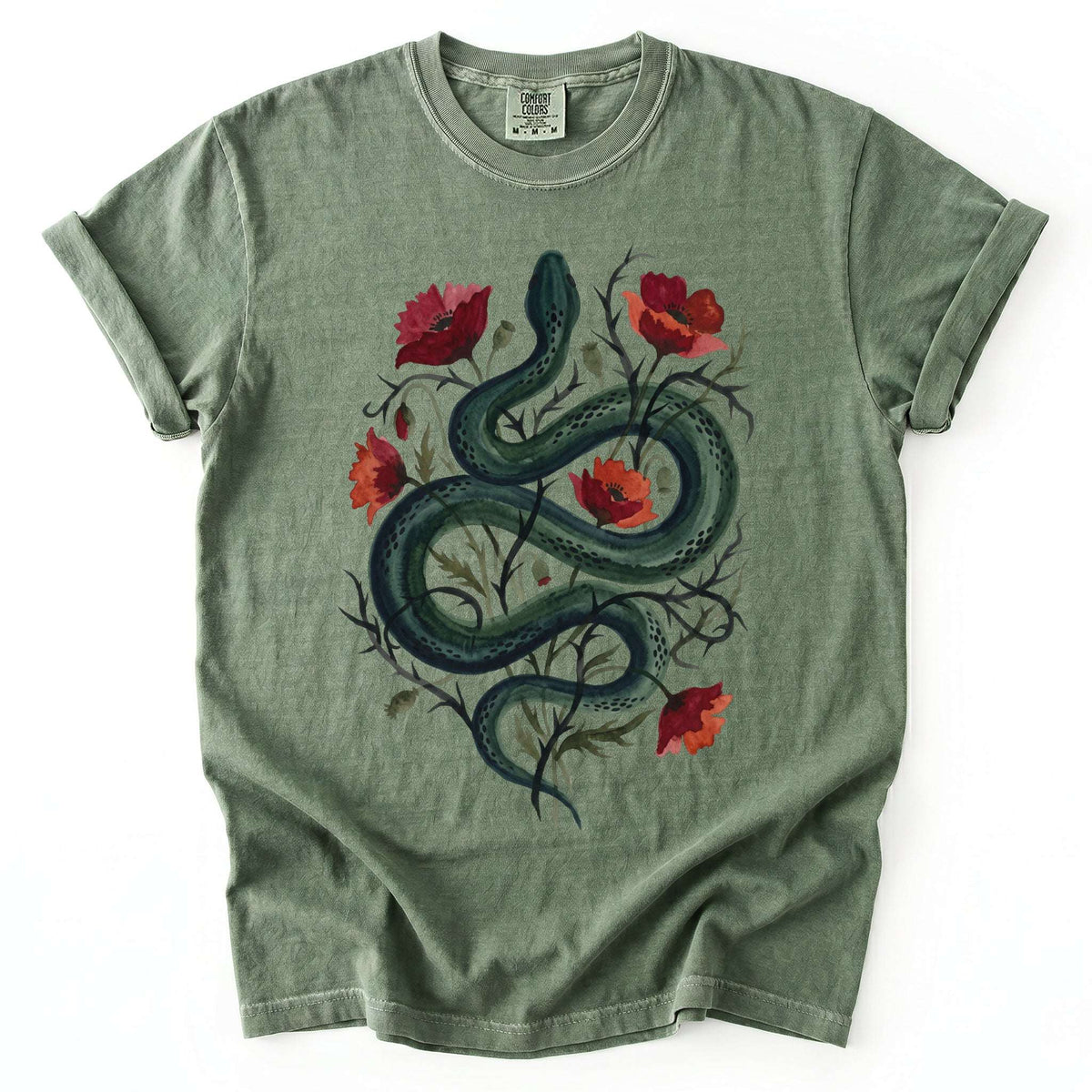 Dark Snake & Poppy Vintage Washed T-Shirt