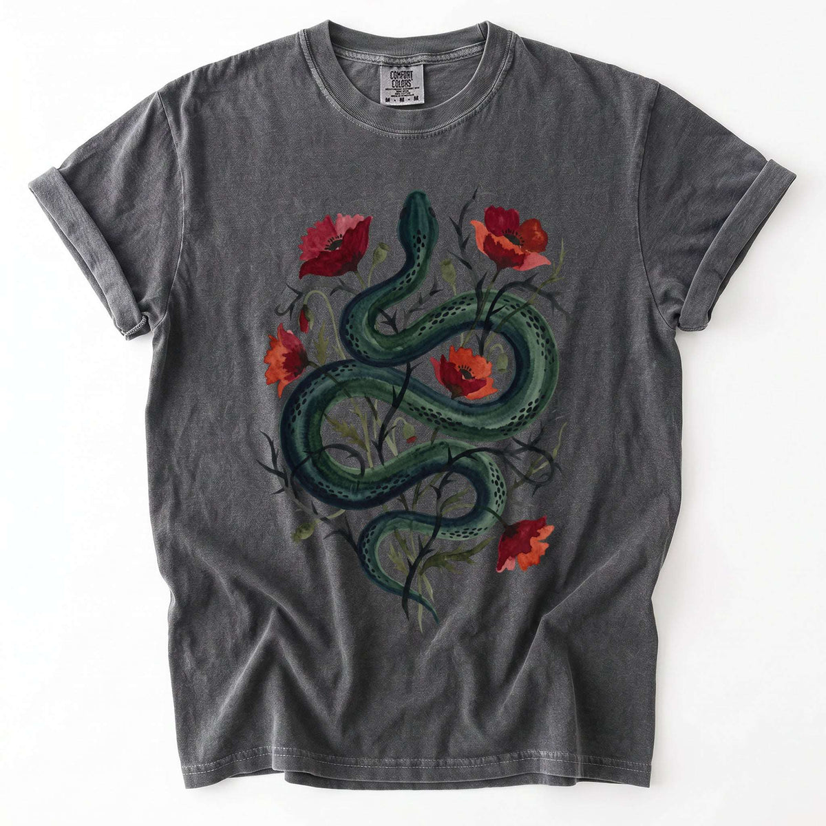 Dark Snake & Poppy Vintage Washed T-Shirt