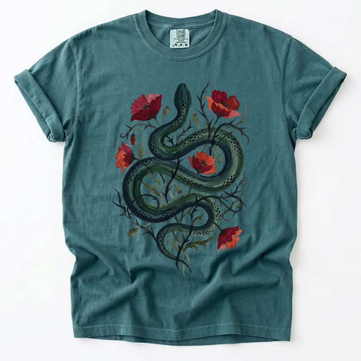 Dark Snake & Poppy Vintage Washed T-Shirt