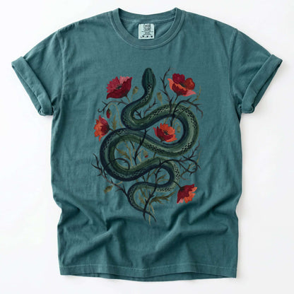 Dark Snake & Poppy Vintage Washed T-Shirt