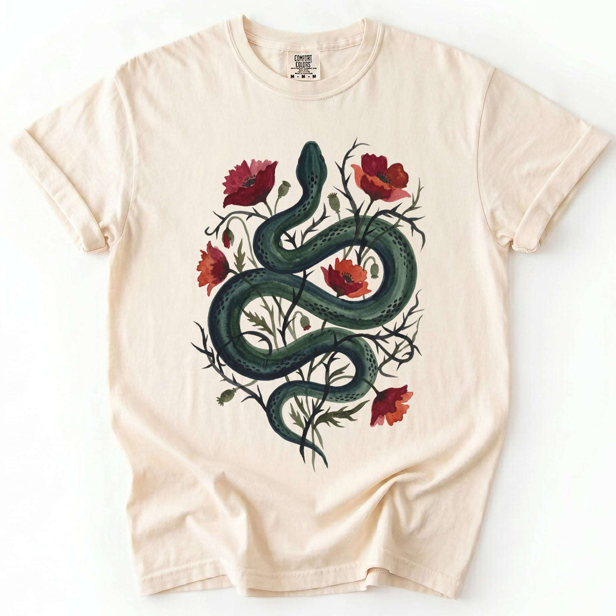 Dark Snake & Poppy Vintage Washed T-Shirt