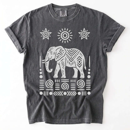 Elephant Block Print Vintage Washed T-Shirt