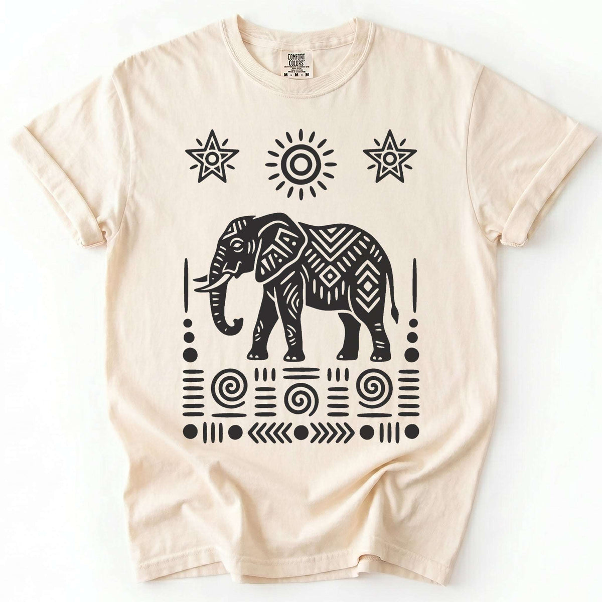 Elephant Block Print Vintage Washed T-Shirt
