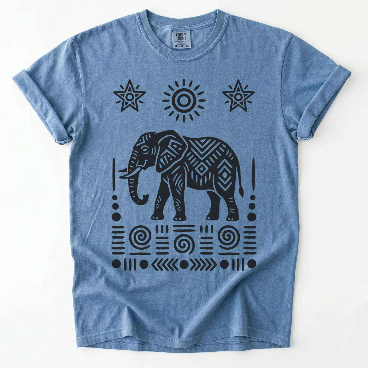 Elephant Block Print Vintage Washed T-Shirt