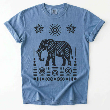 Elephant Block Print Vintage Washed T-Shirt