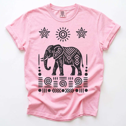 Elephant Block Print Vintage Washed T-Shirt