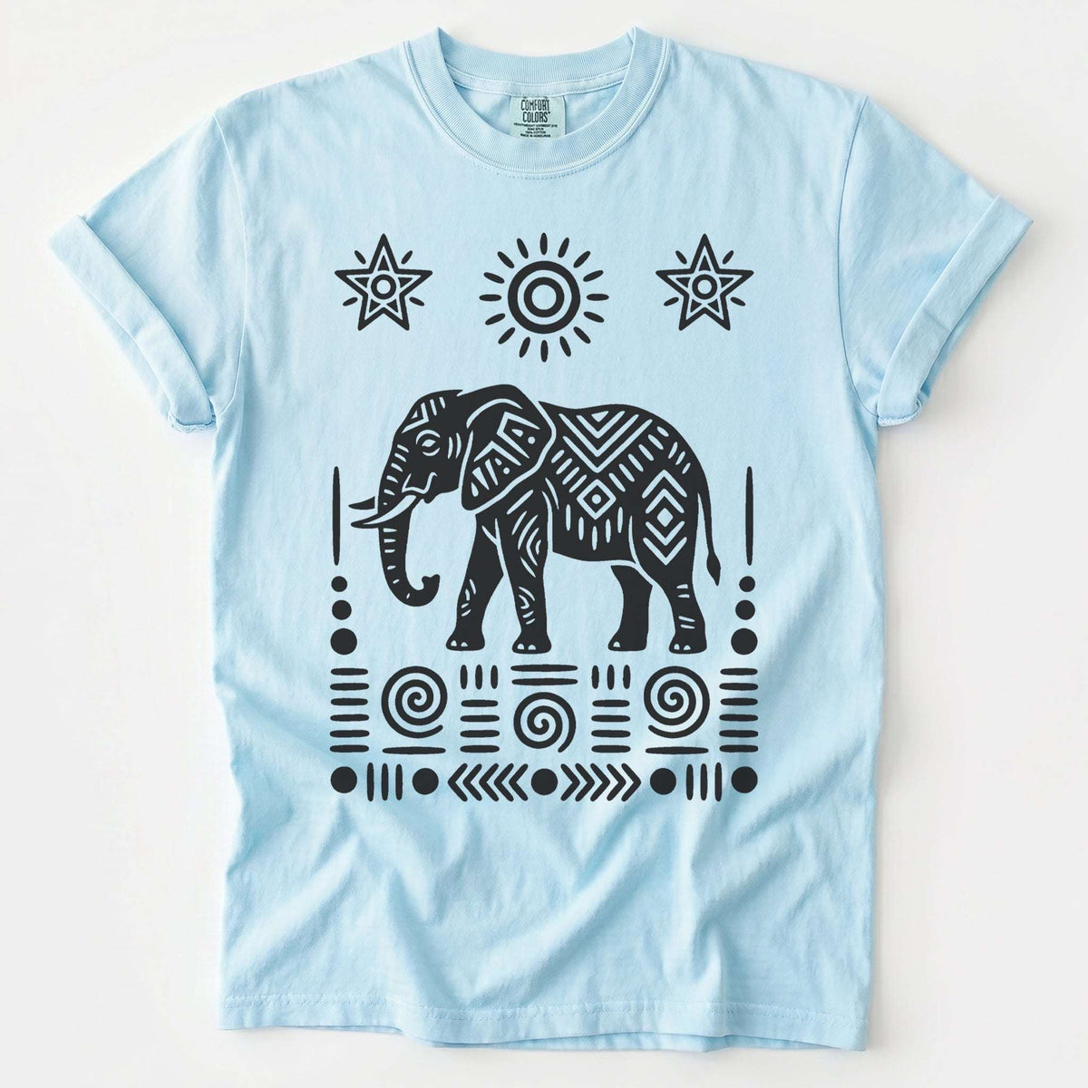 Elephant Block Print Vintage Washed T-Shirt