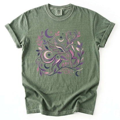 Ethereal Winged Stag Vintage Washed T-Shirt