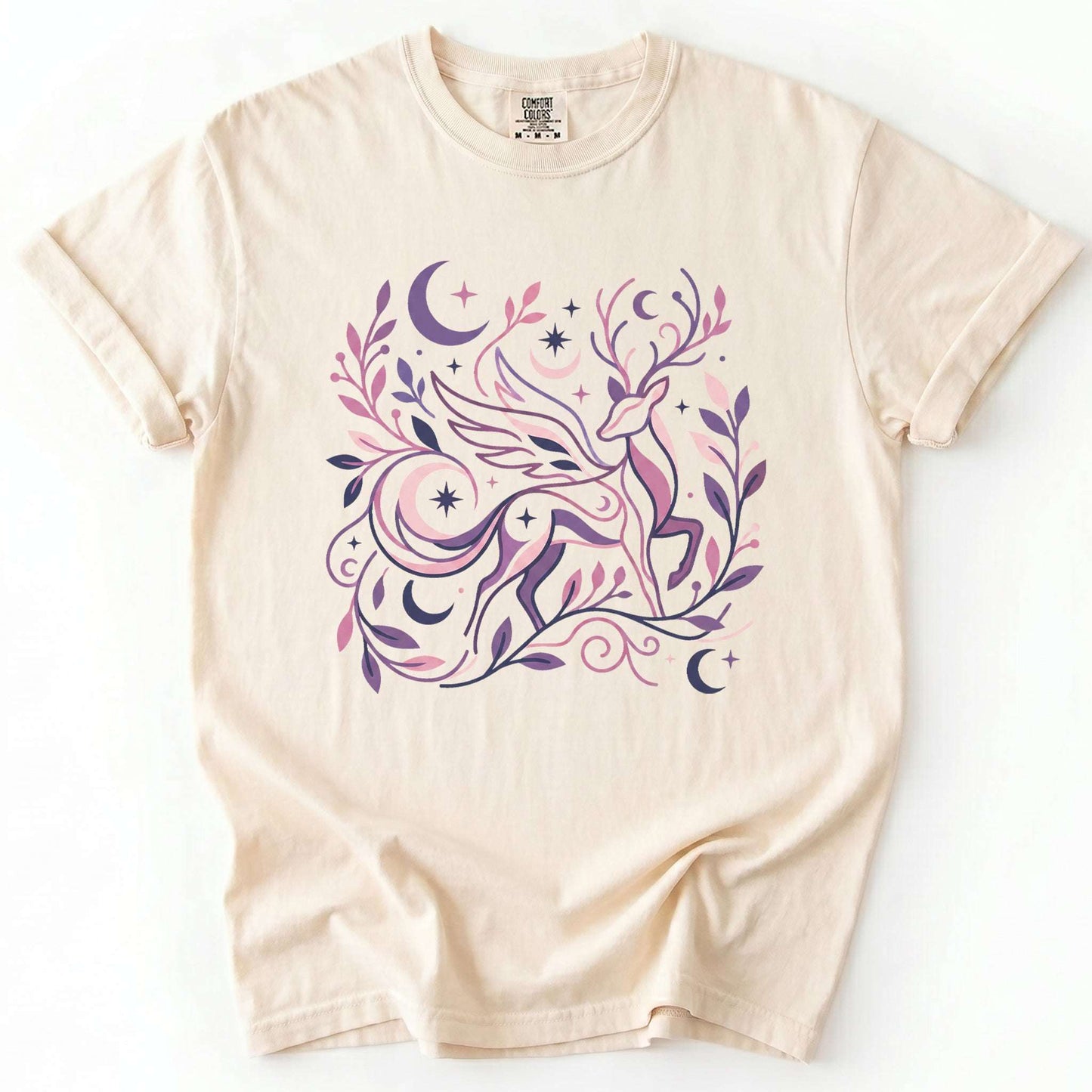 Ethereal Winged Stag Vintage Washed T-Shirt